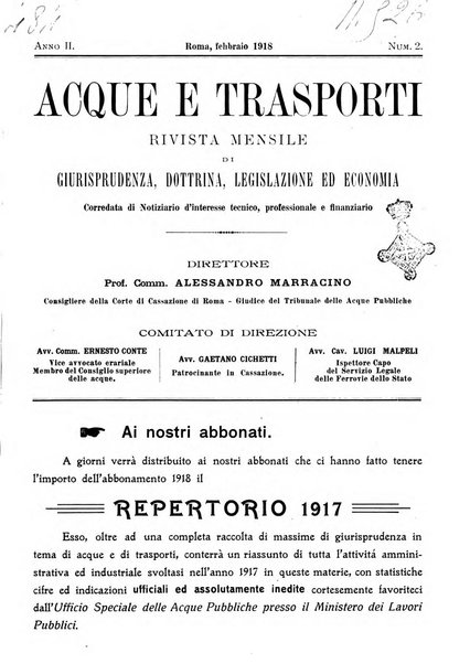 Acque e trasporti rivista mensile di giurisprudenza, dottrina, legislazione ed economia