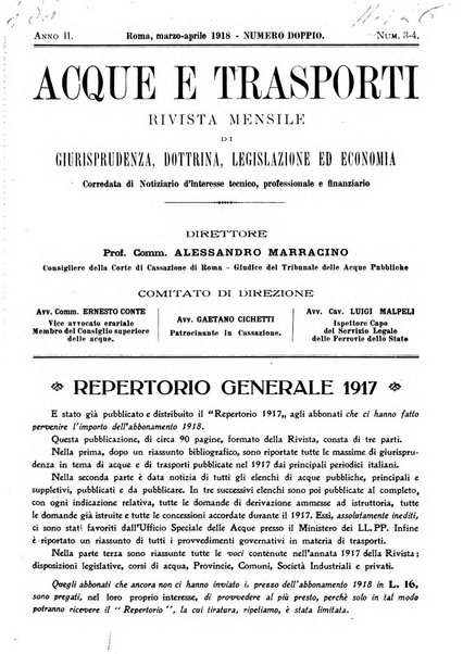 Acque e trasporti rivista mensile di giurisprudenza, dottrina, legislazione ed economia