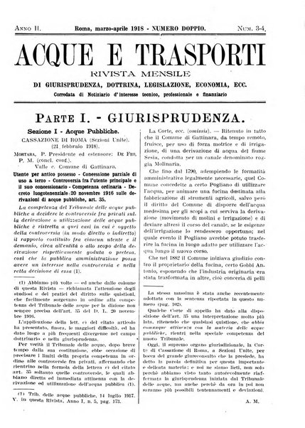 Acque e trasporti rivista mensile di giurisprudenza, dottrina, legislazione ed economia