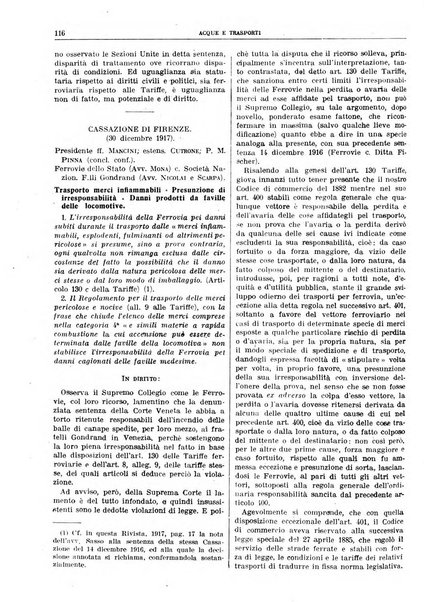 Acque e trasporti rivista mensile di giurisprudenza, dottrina, legislazione ed economia