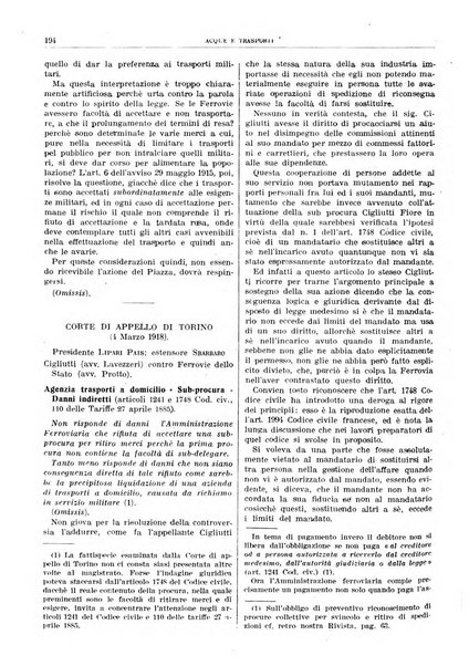 Acque e trasporti rivista mensile di giurisprudenza, dottrina, legislazione ed economia