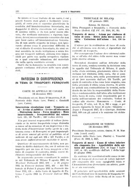 Acque e trasporti rivista mensile di giurisprudenza, dottrina, legislazione ed economia