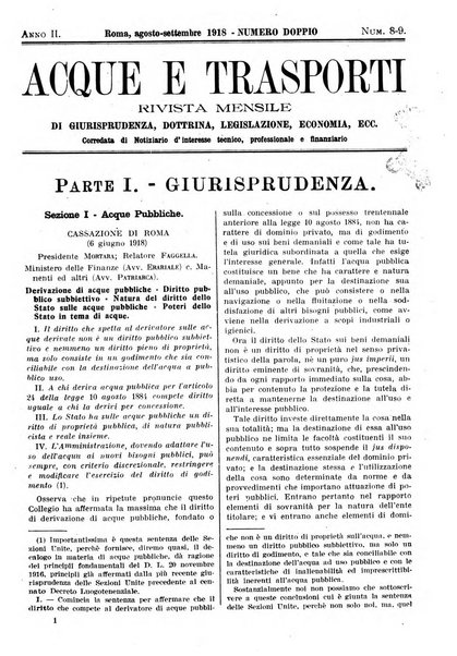 Acque e trasporti rivista mensile di giurisprudenza, dottrina, legislazione ed economia