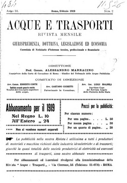 Acque e trasporti rivista mensile di giurisprudenza, dottrina, legislazione ed economia