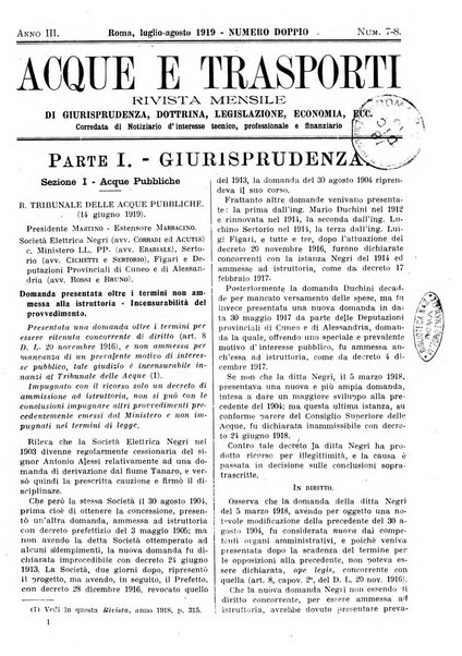 Acque e trasporti rivista mensile di giurisprudenza, dottrina, legislazione ed economia