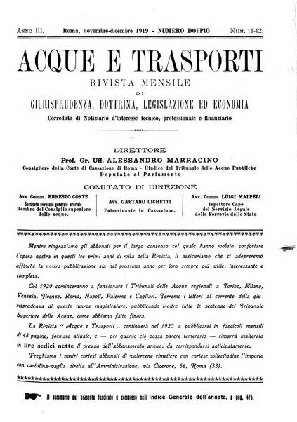 Acque e trasporti rivista mensile di giurisprudenza, dottrina, legislazione ed economia