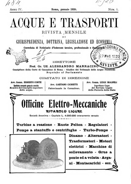 Acque e trasporti rivista mensile di giurisprudenza, dottrina, legislazione ed economia