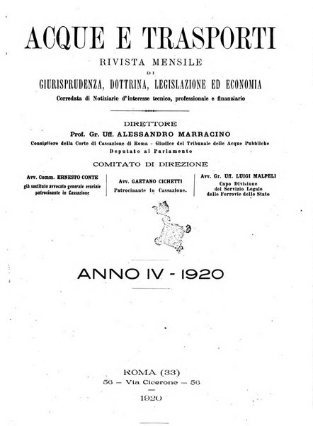 Acque e trasporti rivista mensile di giurisprudenza, dottrina, legislazione ed economia
