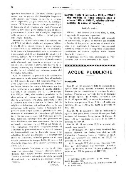 Acque e trasporti rivista mensile di giurisprudenza, dottrina, legislazione ed economia