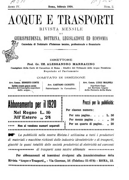 Acque e trasporti rivista mensile di giurisprudenza, dottrina, legislazione ed economia