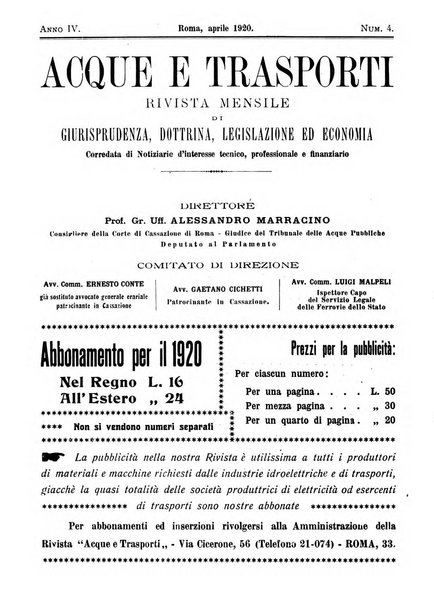 Acque e trasporti rivista mensile di giurisprudenza, dottrina, legislazione ed economia