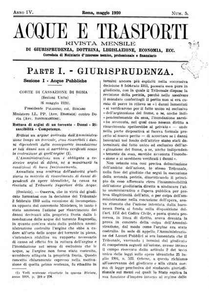 Acque e trasporti rivista mensile di giurisprudenza, dottrina, legislazione ed economia