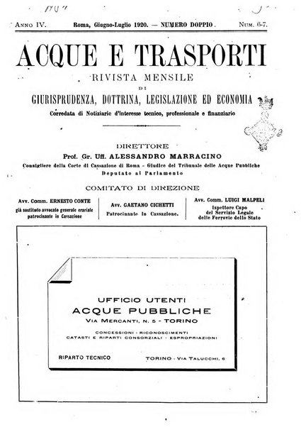 Acque e trasporti rivista mensile di giurisprudenza, dottrina, legislazione ed economia