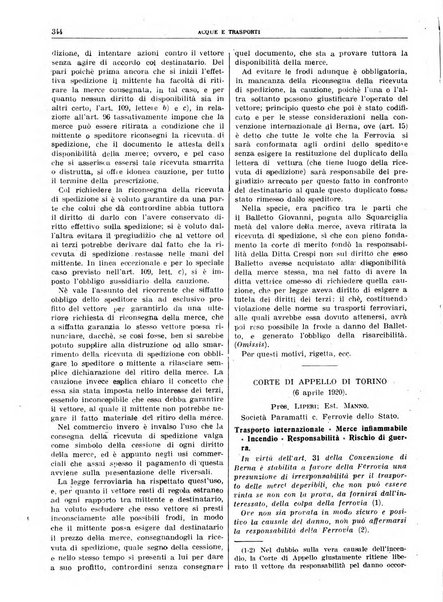 Acque e trasporti rivista mensile di giurisprudenza, dottrina, legislazione ed economia