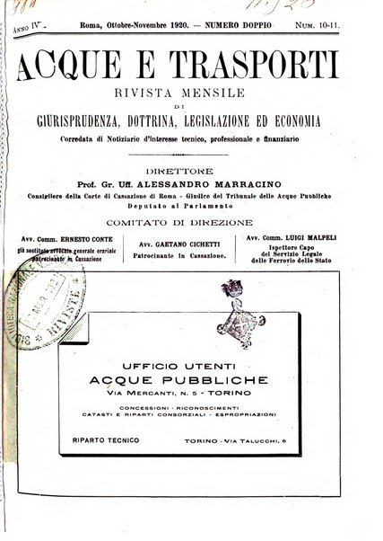 Acque e trasporti rivista mensile di giurisprudenza, dottrina, legislazione ed economia