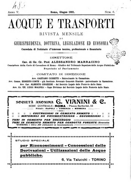 Acque e trasporti rivista mensile di giurisprudenza, dottrina, legislazione ed economia