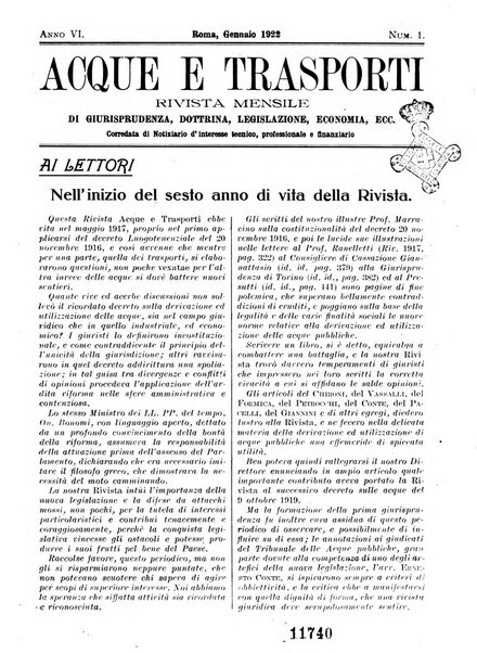 Acque e trasporti rivista mensile di giurisprudenza, dottrina, legislazione ed economia