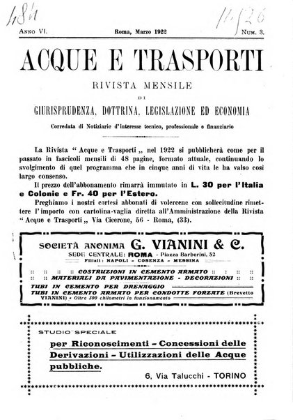 Acque e trasporti rivista mensile di giurisprudenza, dottrina, legislazione ed economia