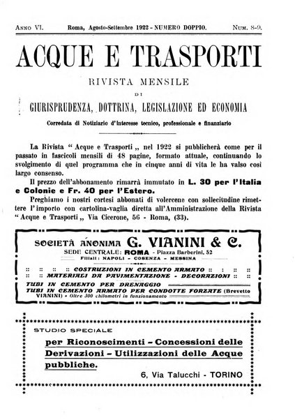 Acque e trasporti rivista mensile di giurisprudenza, dottrina, legislazione ed economia