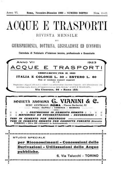 Acque e trasporti rivista mensile di giurisprudenza, dottrina, legislazione ed economia