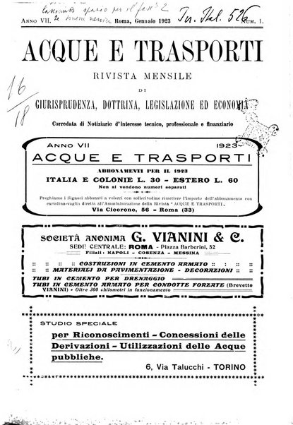 Acque e trasporti rivista mensile di giurisprudenza, dottrina, legislazione ed economia