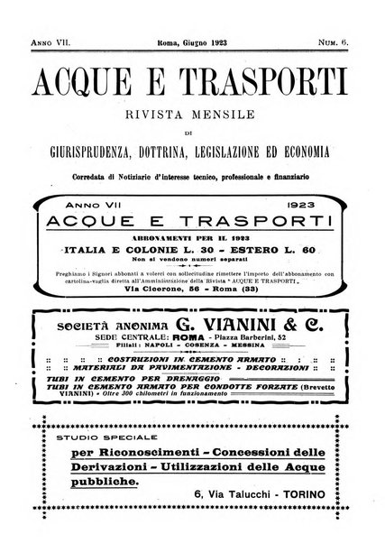 Acque e trasporti rivista mensile di giurisprudenza, dottrina, legislazione ed economia