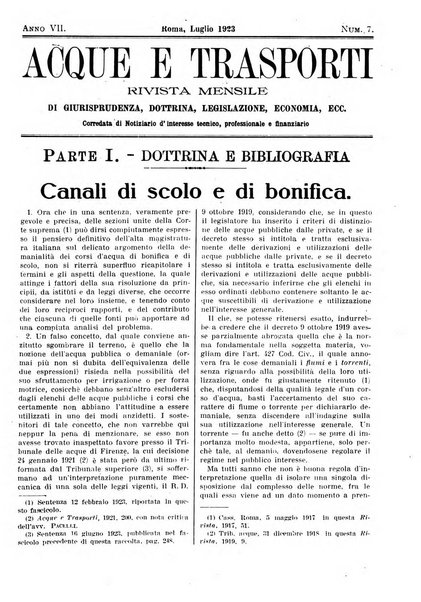 Acque e trasporti rivista mensile di giurisprudenza, dottrina, legislazione ed economia