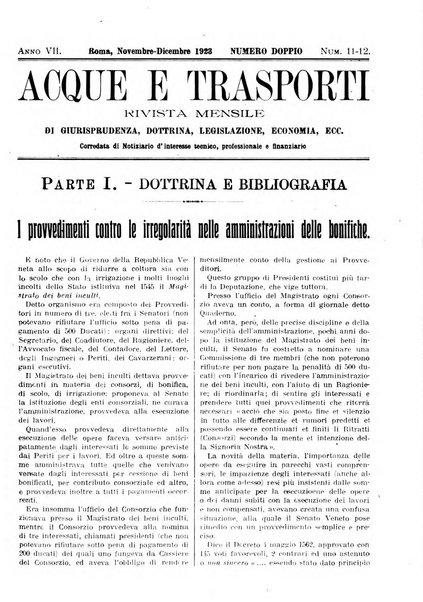 Acque e trasporti rivista mensile di giurisprudenza, dottrina, legislazione ed economia