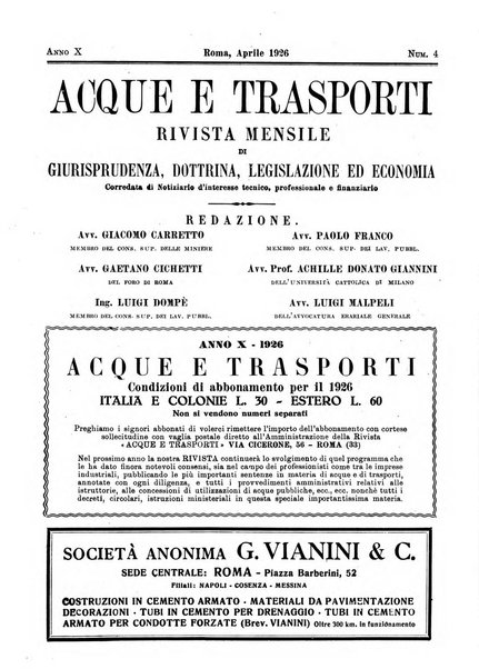 Acque e trasporti rivista mensile di giurisprudenza, dottrina, legislazione ed economia