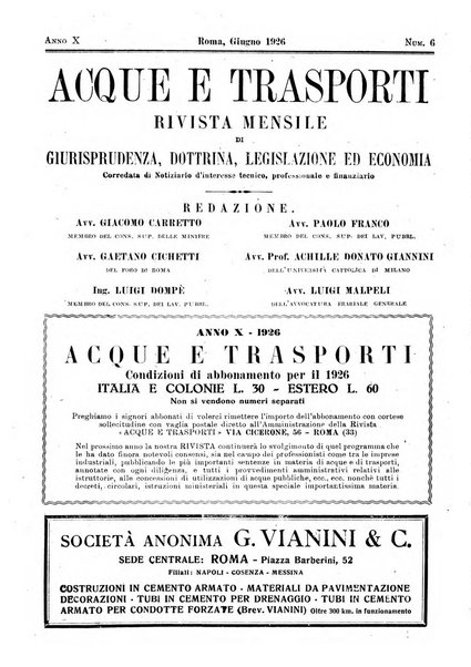 Acque e trasporti rivista mensile di giurisprudenza, dottrina, legislazione ed economia