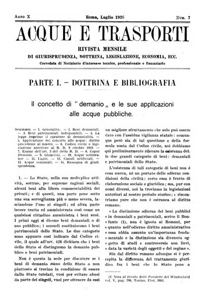 Acque e trasporti rivista mensile di giurisprudenza, dottrina, legislazione ed economia