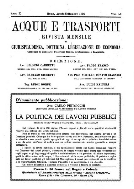 Acque e trasporti rivista mensile di giurisprudenza, dottrina, legislazione ed economia