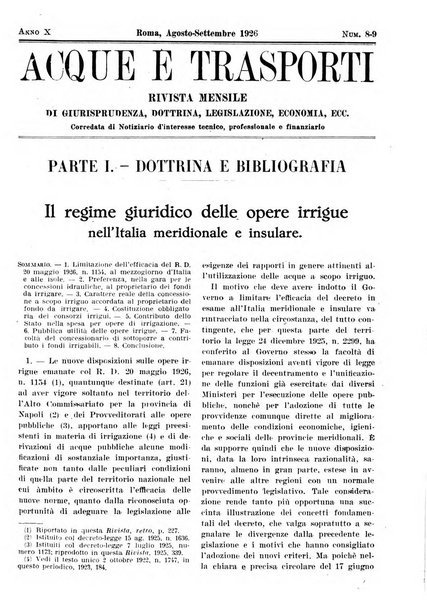 Acque e trasporti rivista mensile di giurisprudenza, dottrina, legislazione ed economia