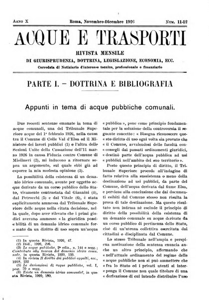 Acque e trasporti rivista mensile di giurisprudenza, dottrina, legislazione ed economia