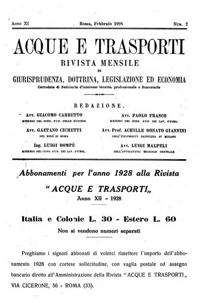 Acque e trasporti rivista mensile di giurisprudenza, dottrina, legislazione ed economia