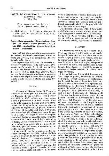 Acque e trasporti rivista mensile di giurisprudenza, dottrina, legislazione ed economia