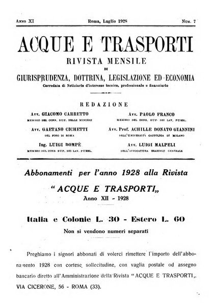 Acque e trasporti rivista mensile di giurisprudenza, dottrina, legislazione ed economia