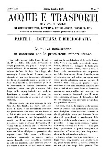 Acque e trasporti rivista mensile di giurisprudenza, dottrina, legislazione ed economia