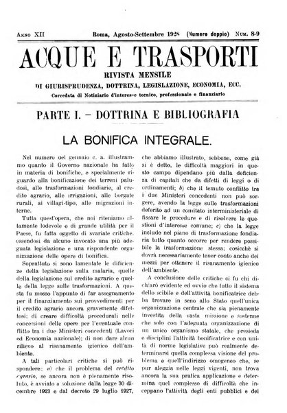 Acque e trasporti rivista mensile di giurisprudenza, dottrina, legislazione ed economia