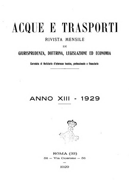 Acque e trasporti rivista mensile di giurisprudenza, dottrina, legislazione ed economia