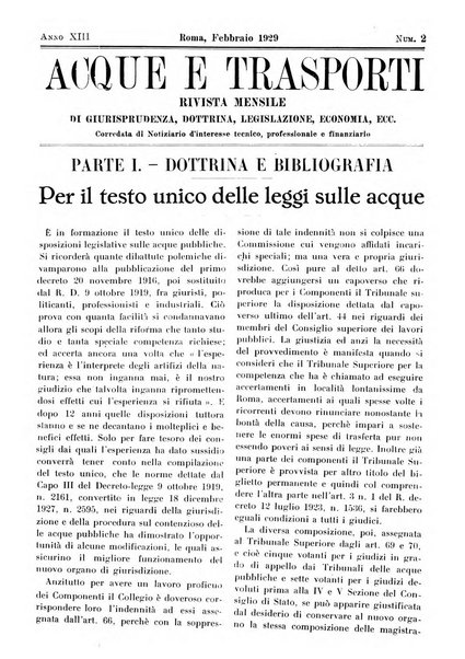 Acque e trasporti rivista mensile di giurisprudenza, dottrina, legislazione ed economia