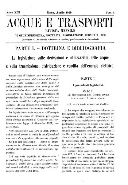 Acque e trasporti rivista mensile di giurisprudenza, dottrina, legislazione ed economia