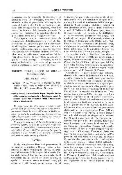 Acque e trasporti rivista mensile di giurisprudenza, dottrina, legislazione ed economia