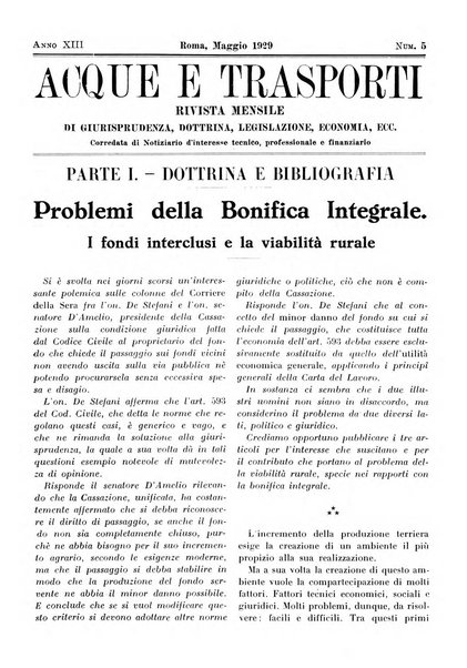 Acque e trasporti rivista mensile di giurisprudenza, dottrina, legislazione ed economia