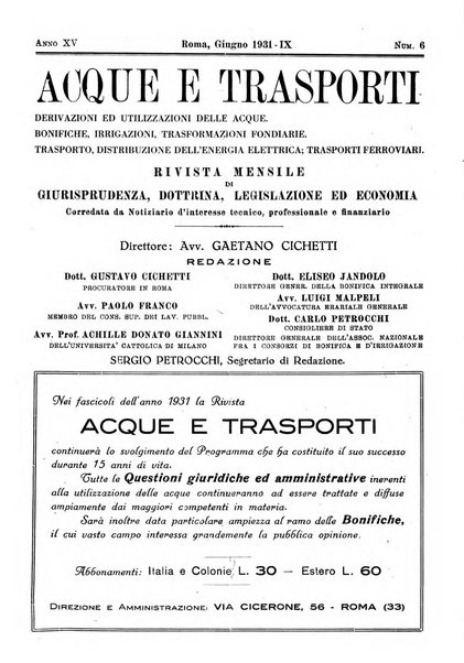 Acque e trasporti rivista mensile di giurisprudenza, dottrina, legislazione ed economia