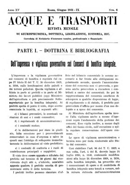 Acque e trasporti rivista mensile di giurisprudenza, dottrina, legislazione ed economia