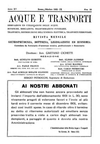 Acque e trasporti rivista mensile di giurisprudenza, dottrina, legislazione ed economia