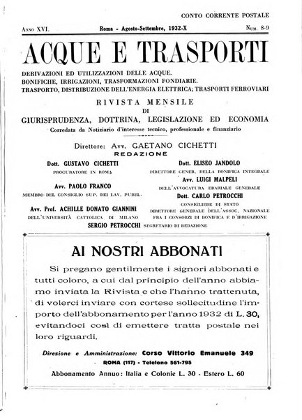 Acque e trasporti rivista mensile di giurisprudenza, dottrina, legislazione ed economia