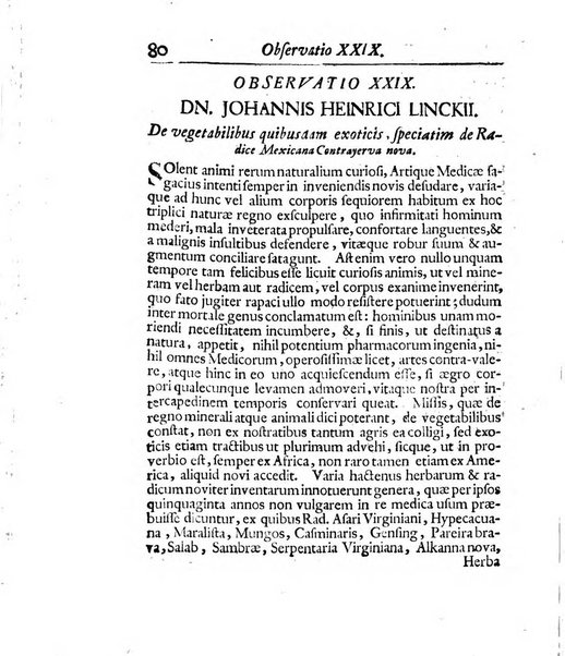 Acta physico-medica Academiae caesareae leopoldino-carolinae naturae curiosorum exhibentia ephemerides sive oservationes historias et experimenta a celeberrimis Germaniae et exterarum regionum viris habita et communicata..