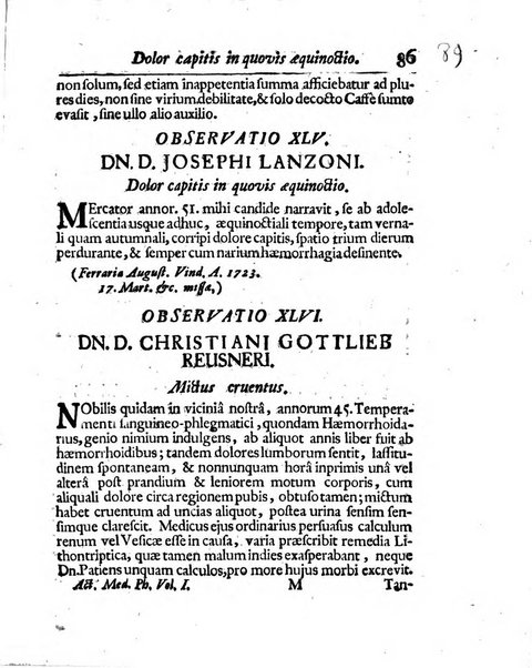 Acta physico-medica Academiae caesareae leopoldino-carolinae naturae curiosorum exhibentia ephemerides sive oservationes historias et experimenta a celeberrimis Germaniae et exterarum regionum viris habita et communicata..